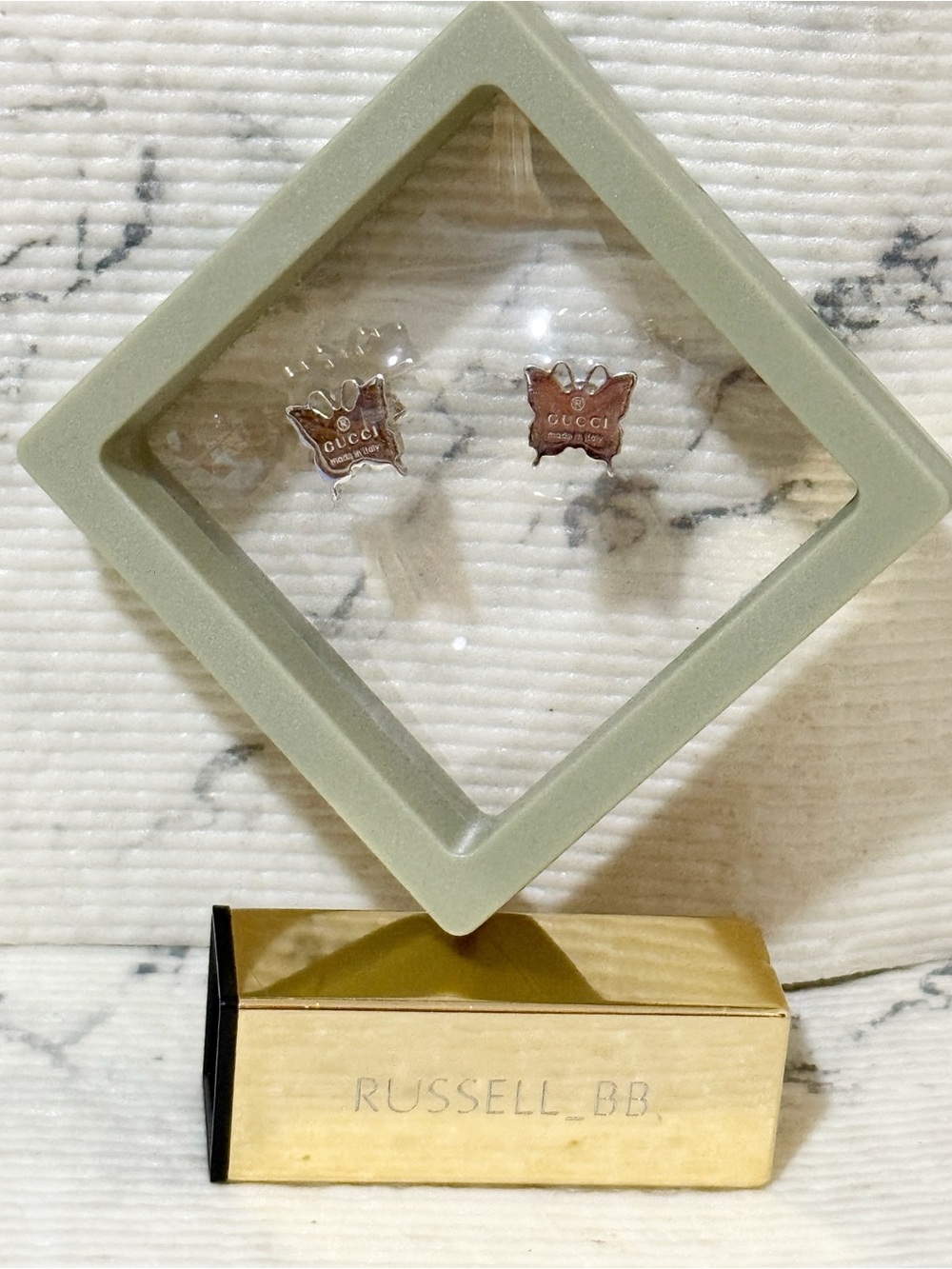 Gucci Butterfly Trademark Earrings • 925 Sterling Silver - Picture 7 of 9